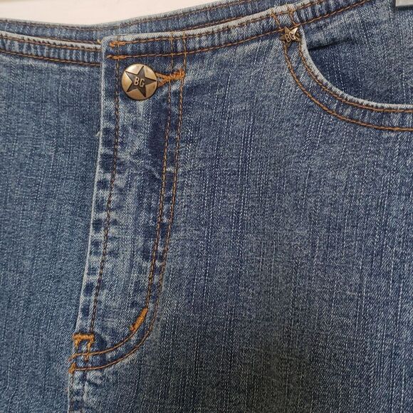 💐 Vintage Y2K Embroidered Denim Mini Skirt Floral Bird Jean Skirt SMALL - Picture 8 of 14